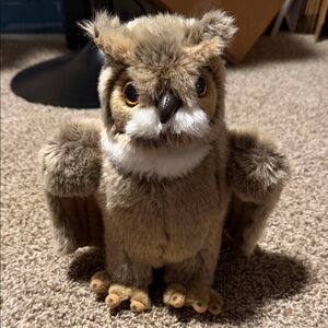 SOS (Save Our Space) plush brown stuffed owl (14”) - like new!
